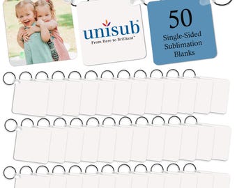 Unisub Diamond Sublimation Keychain Blanks, Aluminum, Case of 50