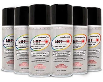 LaserBond 100 Black Laser Marking Spray (6 Pack) For Metals, Glass, Ceramics