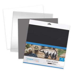 Craft Plastic Sheets for Cricut, Laser Cutter, 12x12 USA Made, 4 Pack