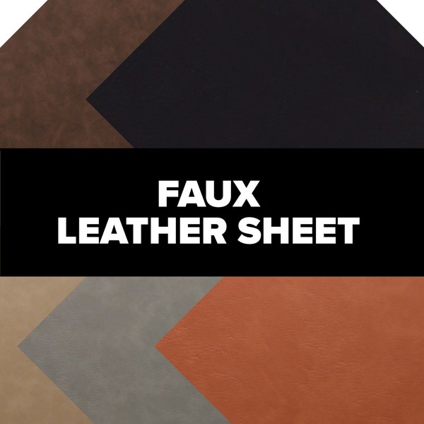 Faux Leather Sheet for Glowforge, Laser Engraver, Cricut, or Craft Supplies - 12" x 24"