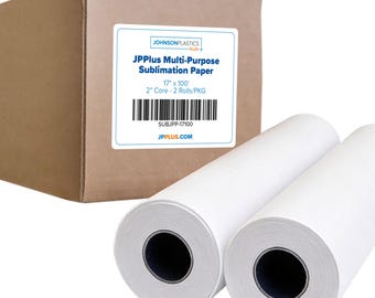 Rollo de papel de sublimación multiusos JPPlus (2 rollos/paquete), 90 g/m², para sublimación de materiales duros y blandos, núcleo de 5 cm, compatible con Epson F570