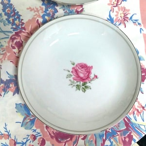 Set Of 4 Vintage  Imperial Rose  Fine China Soup Bowls