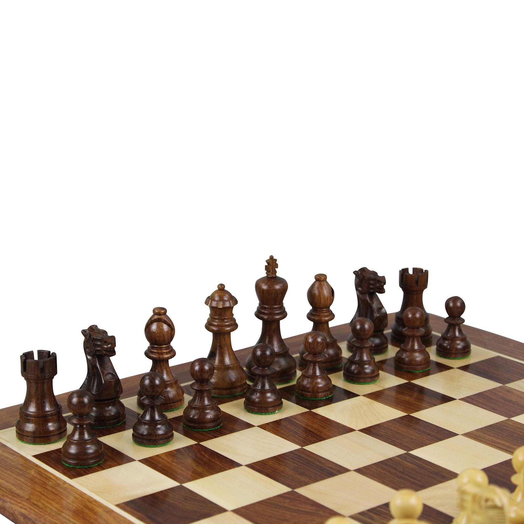 Olive Burl Luxury Chess Set 50cm Board and Staunton Chessmen 9.5cm Kin –