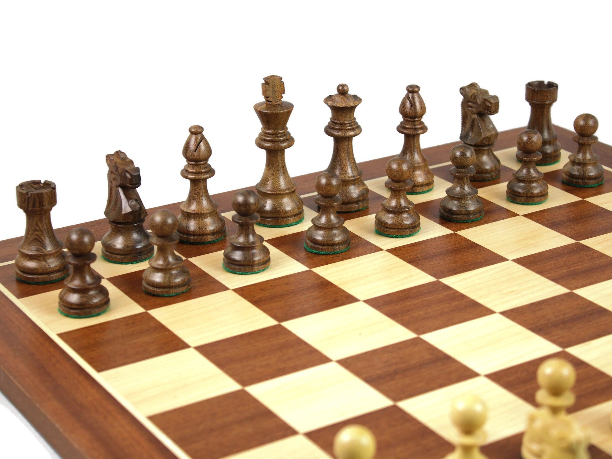 Master Wooden Chess Set Mahogany Board 21 Weighted -  Portugal