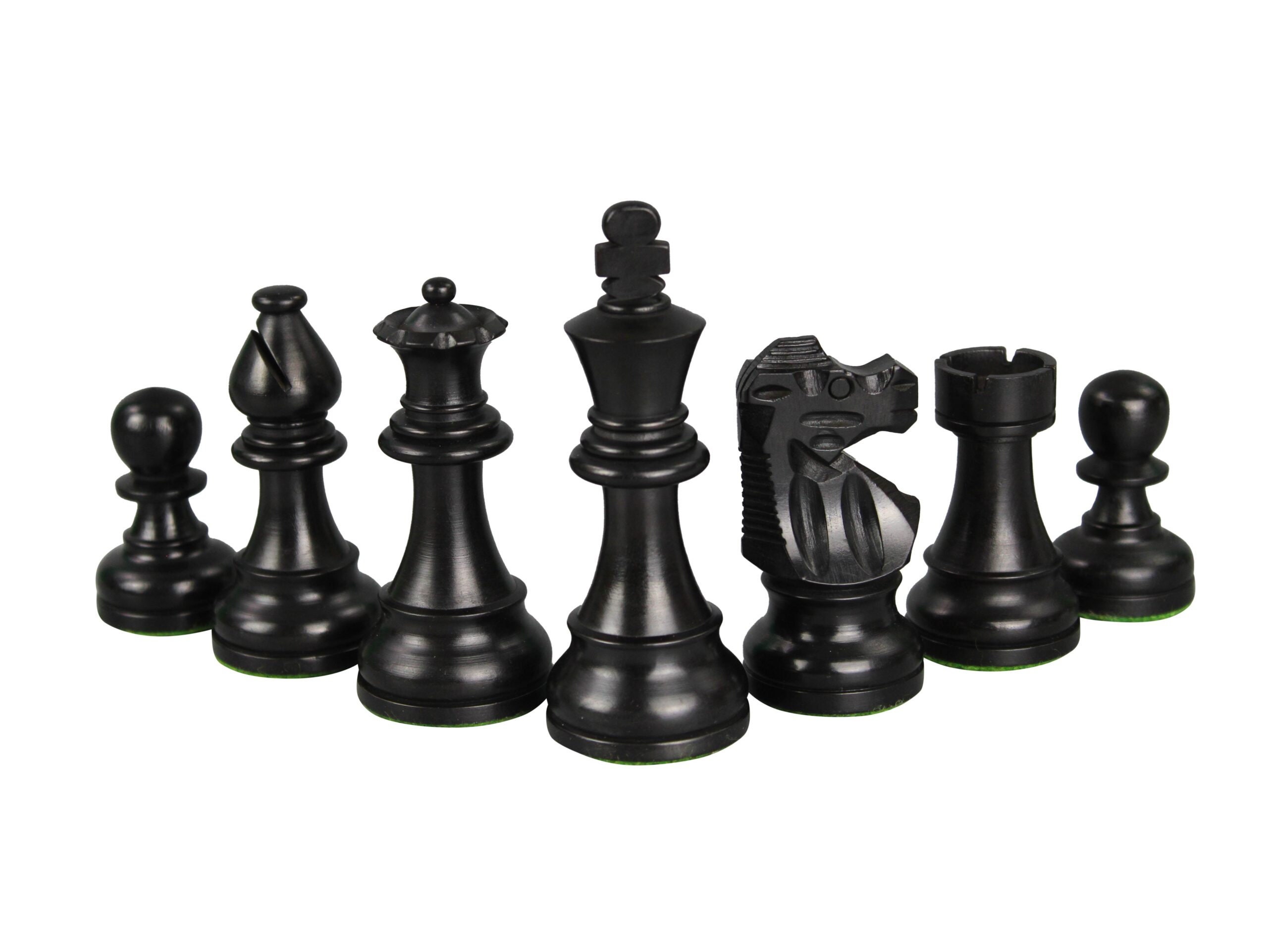 French Lardy Chess Pieces Staunton Ebonised Boxwood 3 