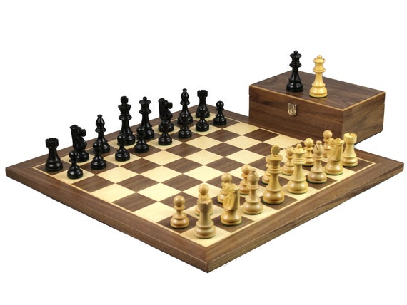 WE Games French Staunton Chess Set - Weighted Pieces & Walnut Wood