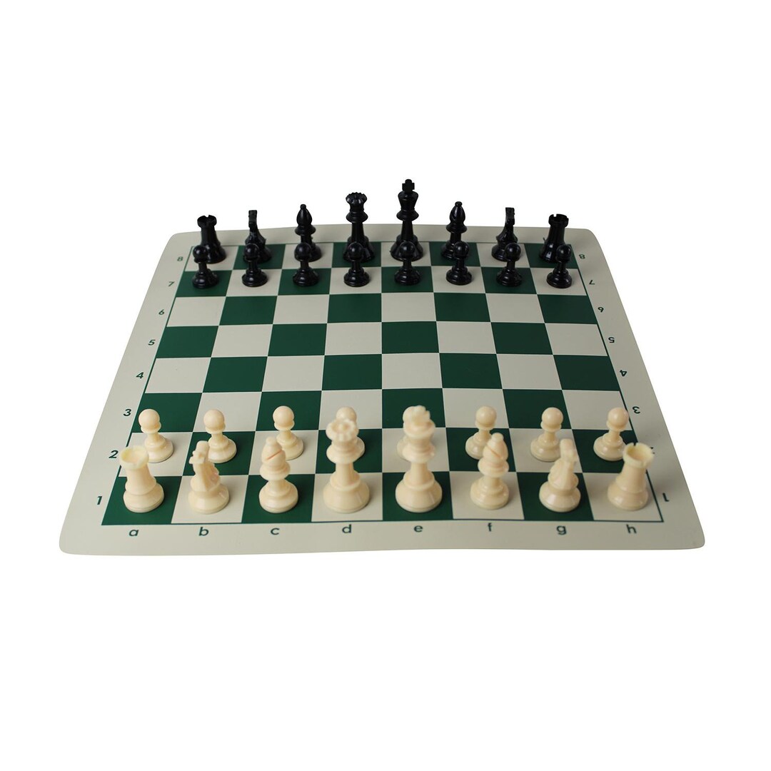 WE Games Best Value Tournament Chess Set - 20 in. Vinyl Board, Staunton pcs  