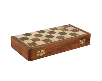 Travel Handmade Sheesham Foldable Chess Set 16 Inch