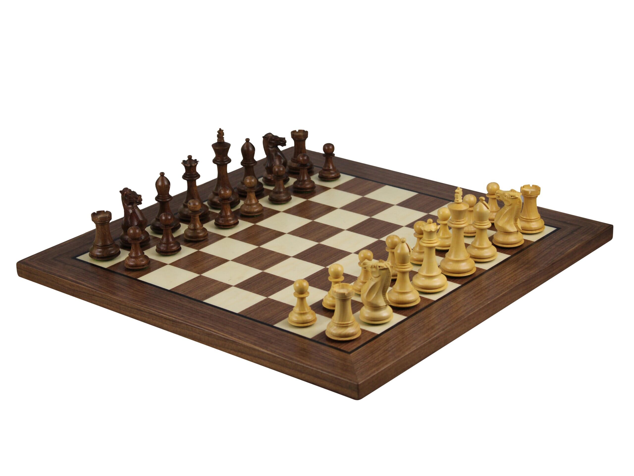 Conjunto de xadrez Luxo - madeira Sheesham, tabuleiro + peças