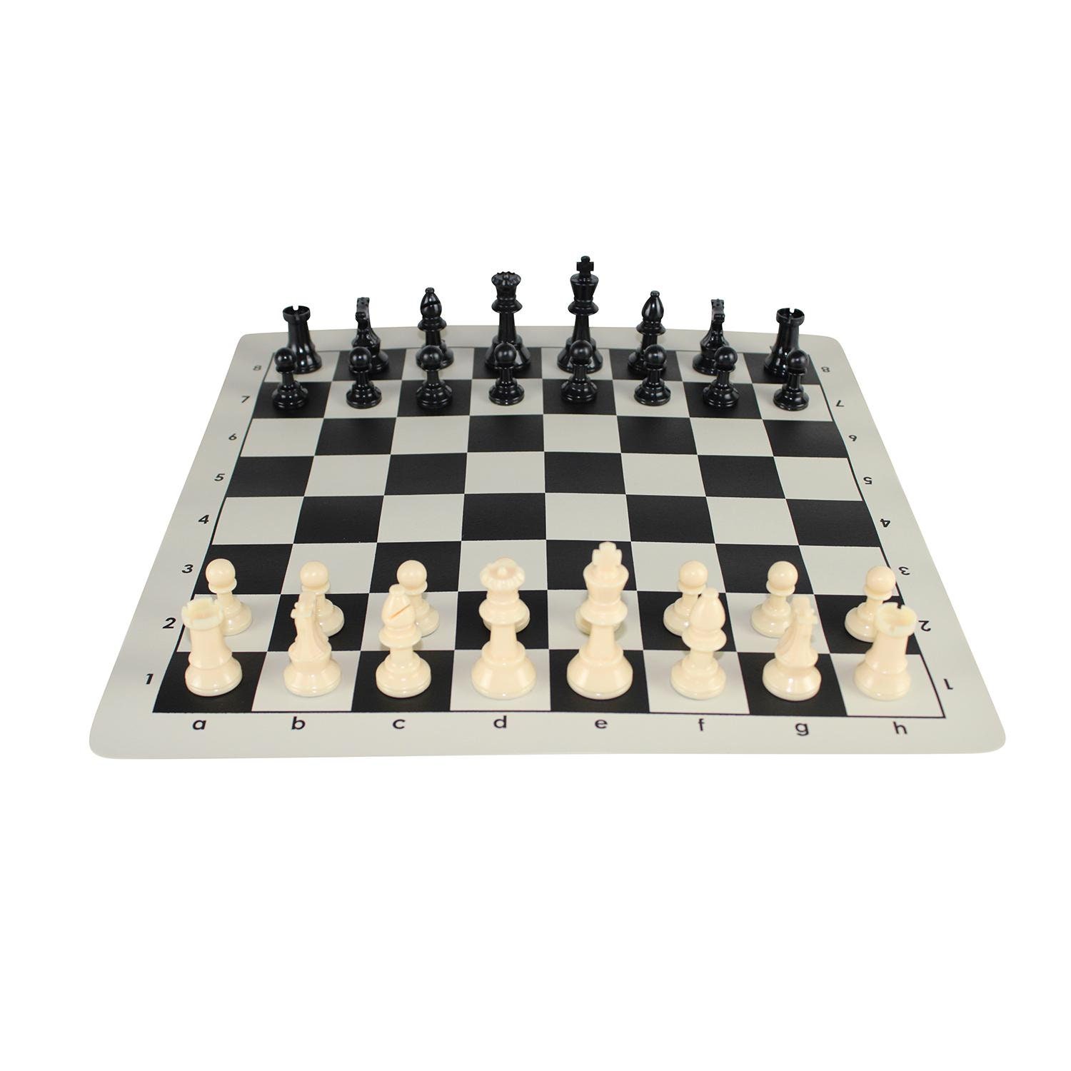  Three or Four Players Chess Set：A Leather Game Mat +