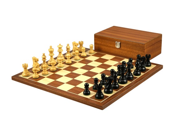 Schachspiel Echtholz | Schachbrett | Schachfiguren |Holzfiguren Schach mit  Brett