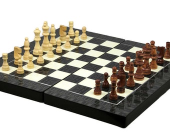 Schachbrett mit Schach weißer Marmor Schwarz Italienische 30x30cm 