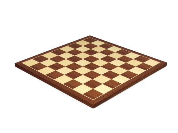 Chess Board Inlaid Wooden Flat Board Game Mahogany & Maple 