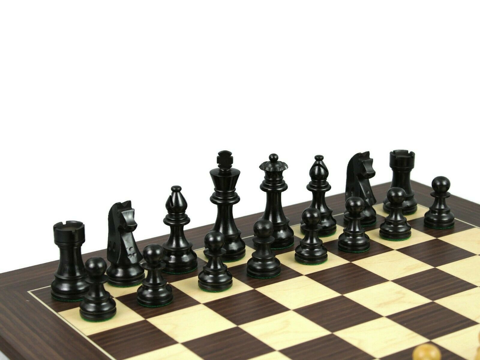 Downhead German Staunton Chess Pieces Ebonised Boxwood 3 