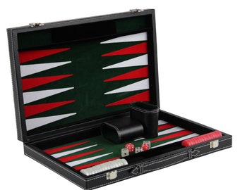 Malachite Green Backgammon Set 21 Inch
