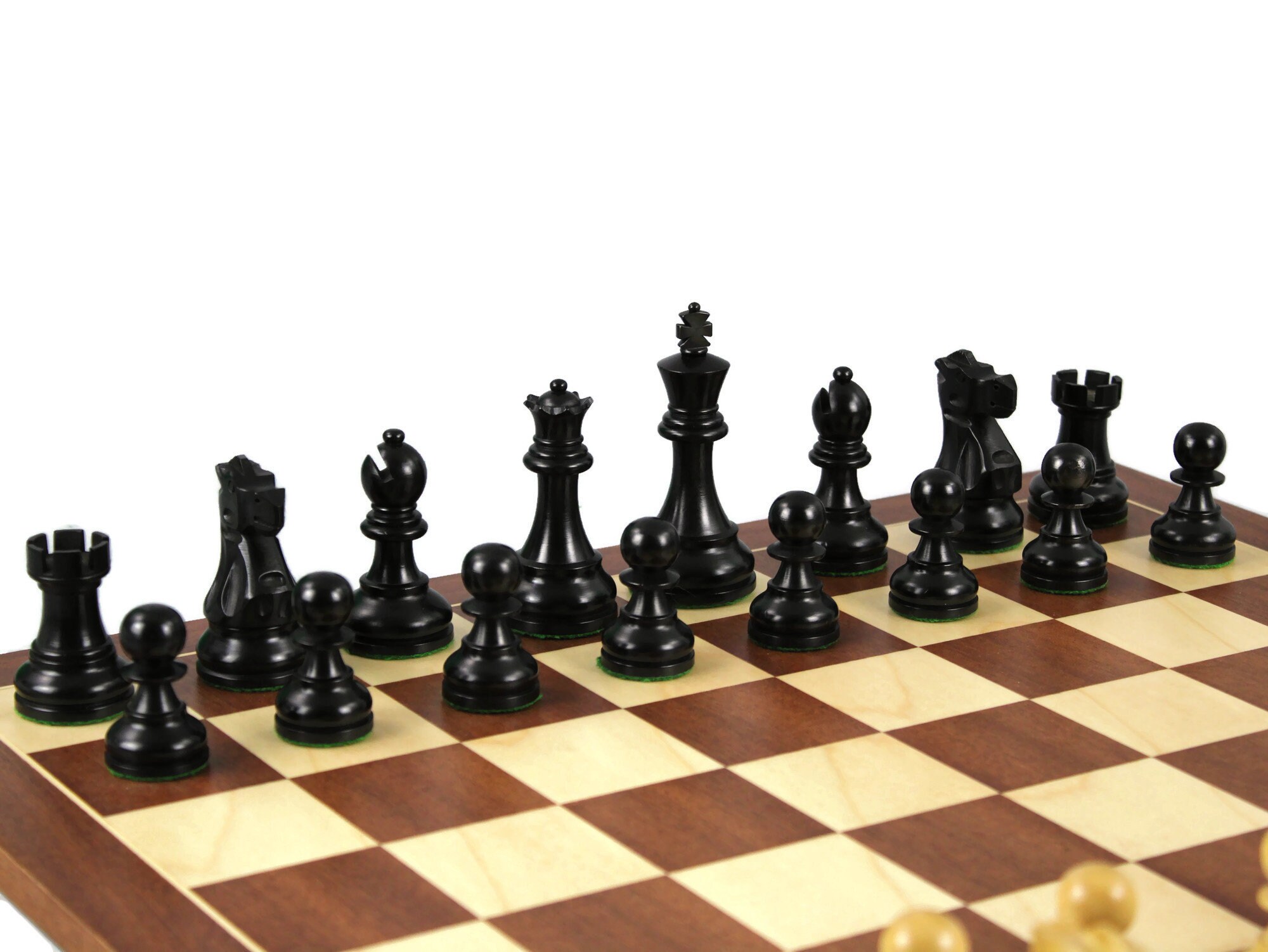 Master Wooden Chess Set Mahogany Board 21 Weighted -  Portugal