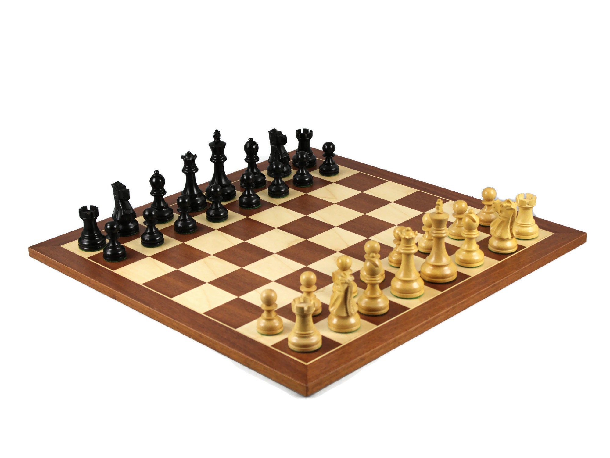 21.6” Mahogany wooden chess board with coordinates