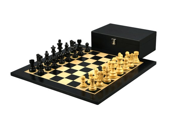 The Arabian - Triple Weighted Ebony Chess Pieces