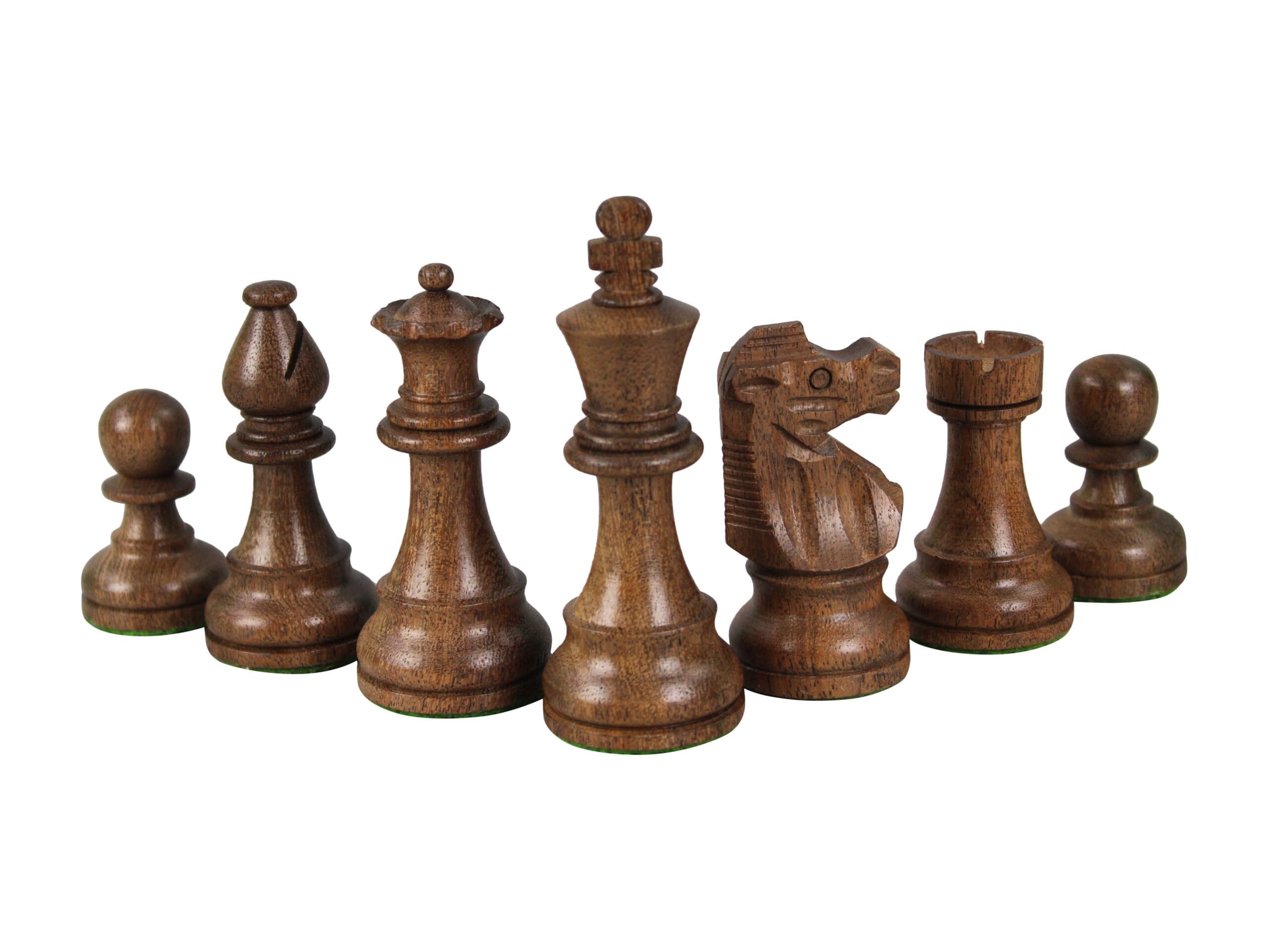 Vintage Chess Set, Inlaid Chess board and Staunton French Chess Pieces -  Artedeco - Online Antiques