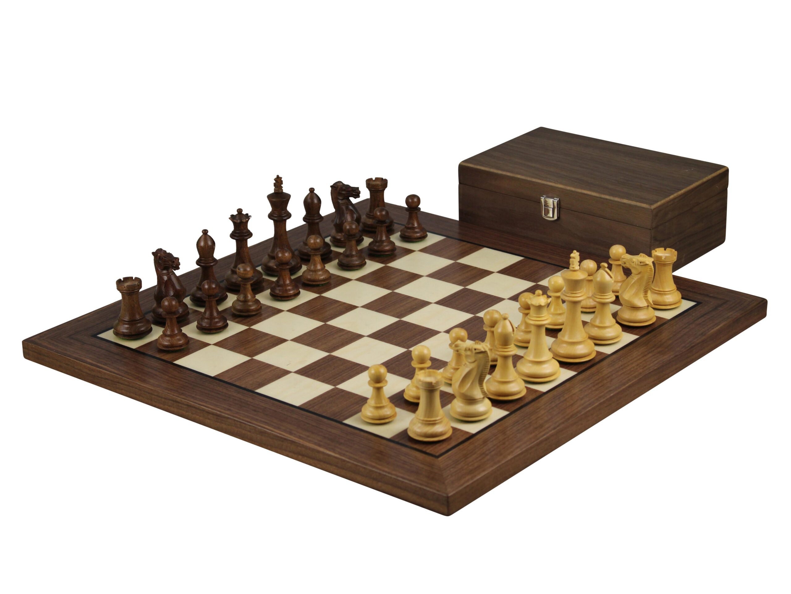 Staunton Helena Flat Board Chess Set Walnut 20 Weighted -  Norway