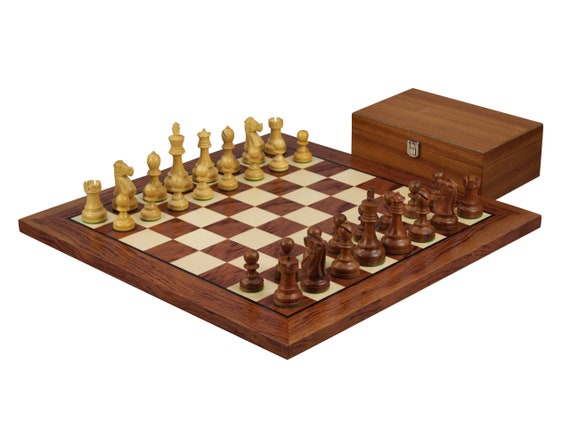  Wooden Chess Set for Kids and Adults - 15 Staunton Chess Set -  Large Folding Chess Board Game Sets - Storage for Pieces