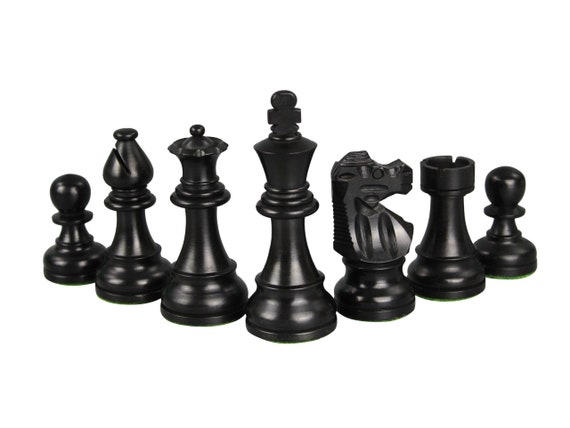 French Lardy Chess Pieces Staunton Ebonised Boxwood 3 