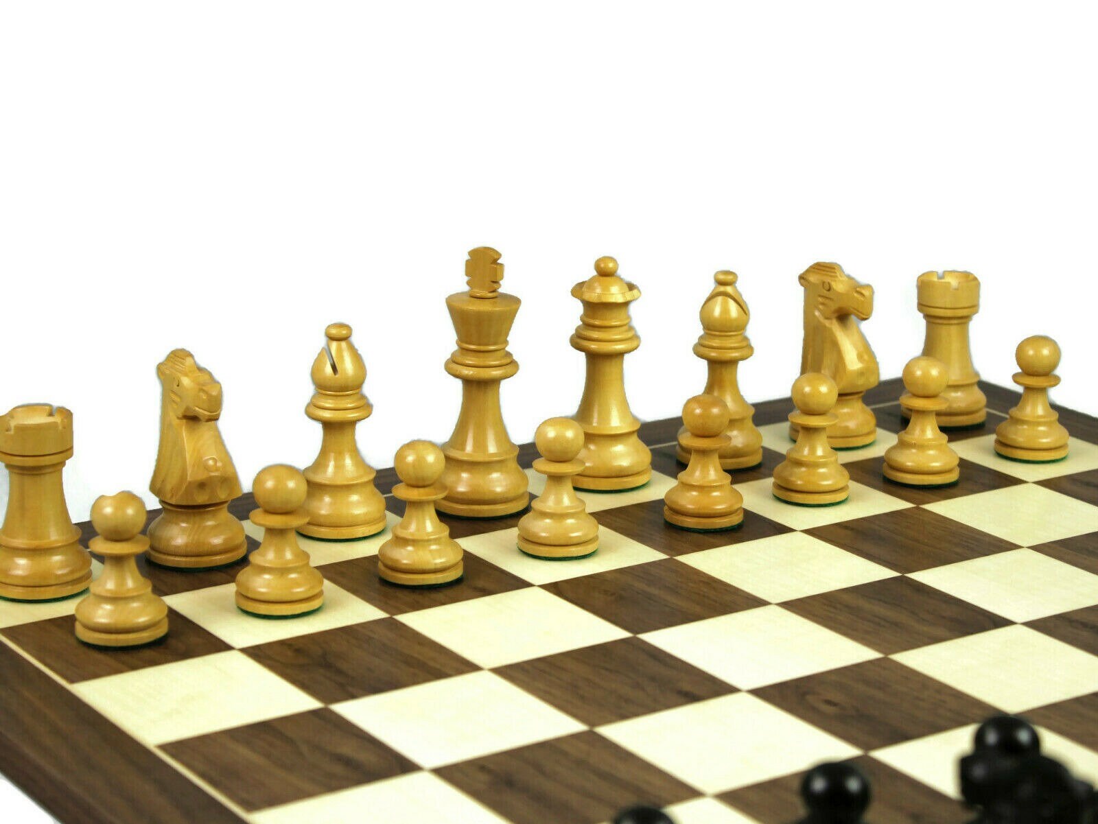 Olive Burl Luxury Chess Set 50cm Board and Staunton Chessmen 9.5cm Kin –