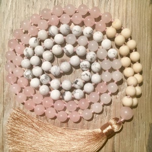 SELF LOVE Mala Necklace | Rose Quartz Mala Beads | Gemstone Mala Necklace | 108 Mala Beads | Pink Mala Necklace | Meditation Mala