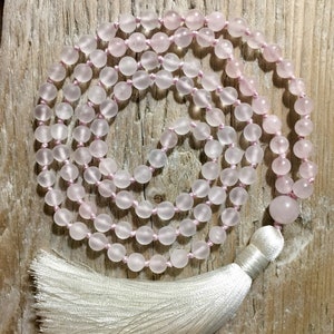 SELF LOVE Mala | Rose Quartz Mala Necklace | Pink Mala Beads | 108 Mala Beads | Gemstone Mala | Tassel Mala | Meditation Beads | Mala