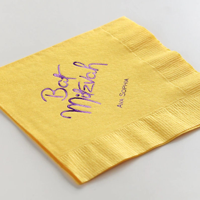 Personalised Napkins for Parties, Custom Foil Printed Napkins, Foil Cocktail Napkins, Beverage