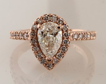 Pear Engagement Ring/ Moissanite Ring/ Gift for women/ Unique ring/ Rings for women/ Promise Ring/ Dainty Ring/ Diamond Ring
