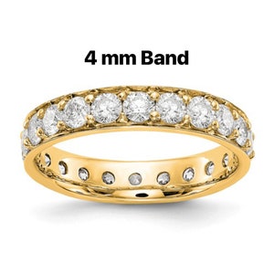 Diamond wedding Band/ Eternity Band/ Diamond Engagement Rose Gold Ring/ 14K Gold Band 4 mm-2 ct, 3.2 mm-1 ct / Vintage Ring