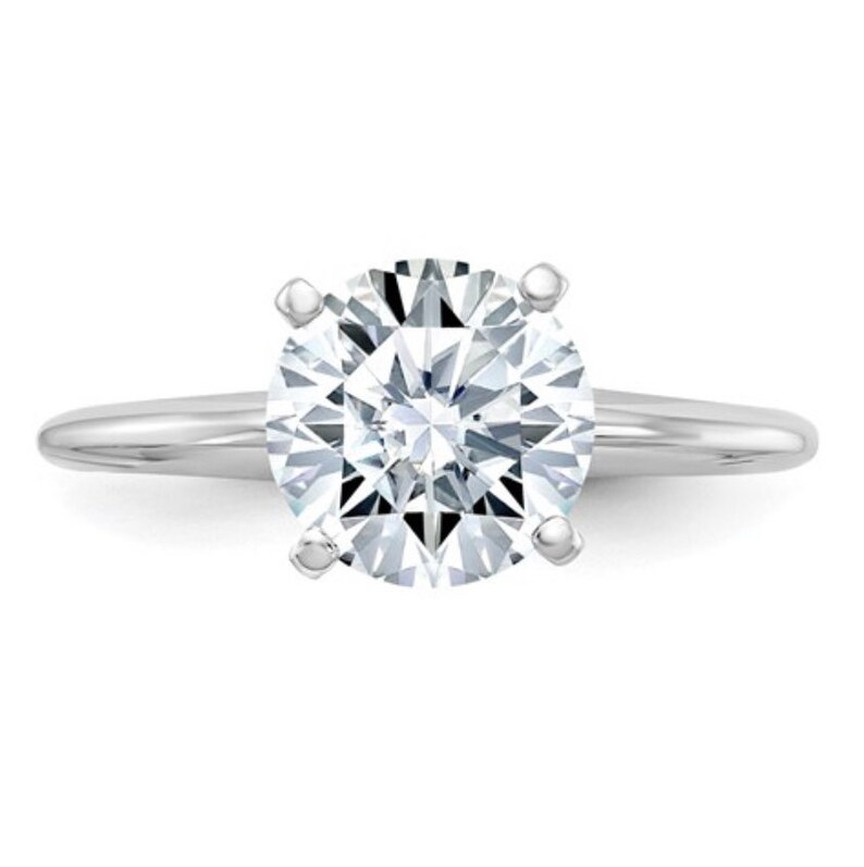 Engagement Ring Rose Gold Round Moissanite Ring PURE Light EF color Gold Diamond Ring Solitaire 14K Gold Ring Custom made Anniversary