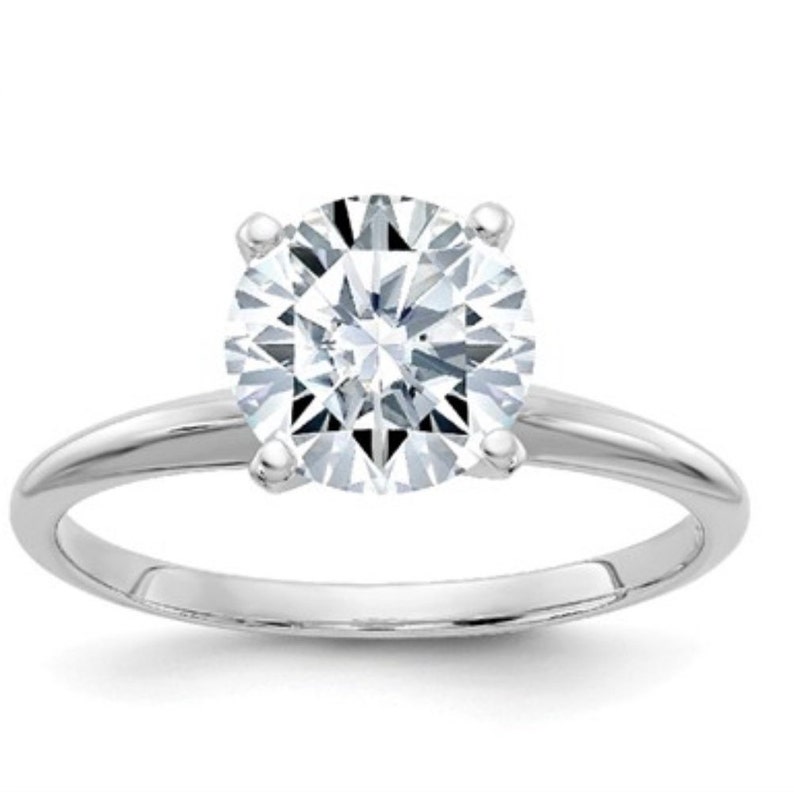 Engagement Ring Rose Gold Round Moissanite Ring PURE Light EF color Gold Diamond Ring Solitaire 14K Gold Ring Custom made Anniversary