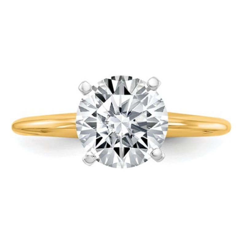 Engagement Ring Rose Gold Round Moissanite Ring PURE Light EF color Gold Diamond Ring Solitaire 14K Gold Ring Custom made Anniversary