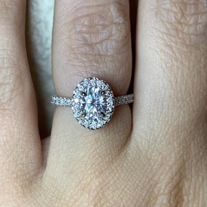 Oval Moissanite Engagement Ring/ Diamond Ring / Moissanite Ring/Rose Gold Ring/ Promise Ring/ Rose gold ring/ Oval Halo Ring / Custom made