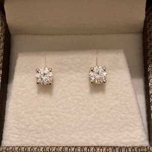 Moissanite Earrings/ Stud Earrings/ 2ct Moissanite Gold Earrings/ Gold Earrings/ Gift for her/ Bridesmaid Earrings/ Anniversary gift