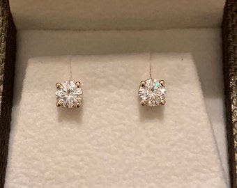 Moissanite Earrings/ Stud Earrings/ 2ct Moissanite Gold Earrings/ Gold Earrings/ Gift for her/ Bridesmaid Earrings/ Anniversary gift