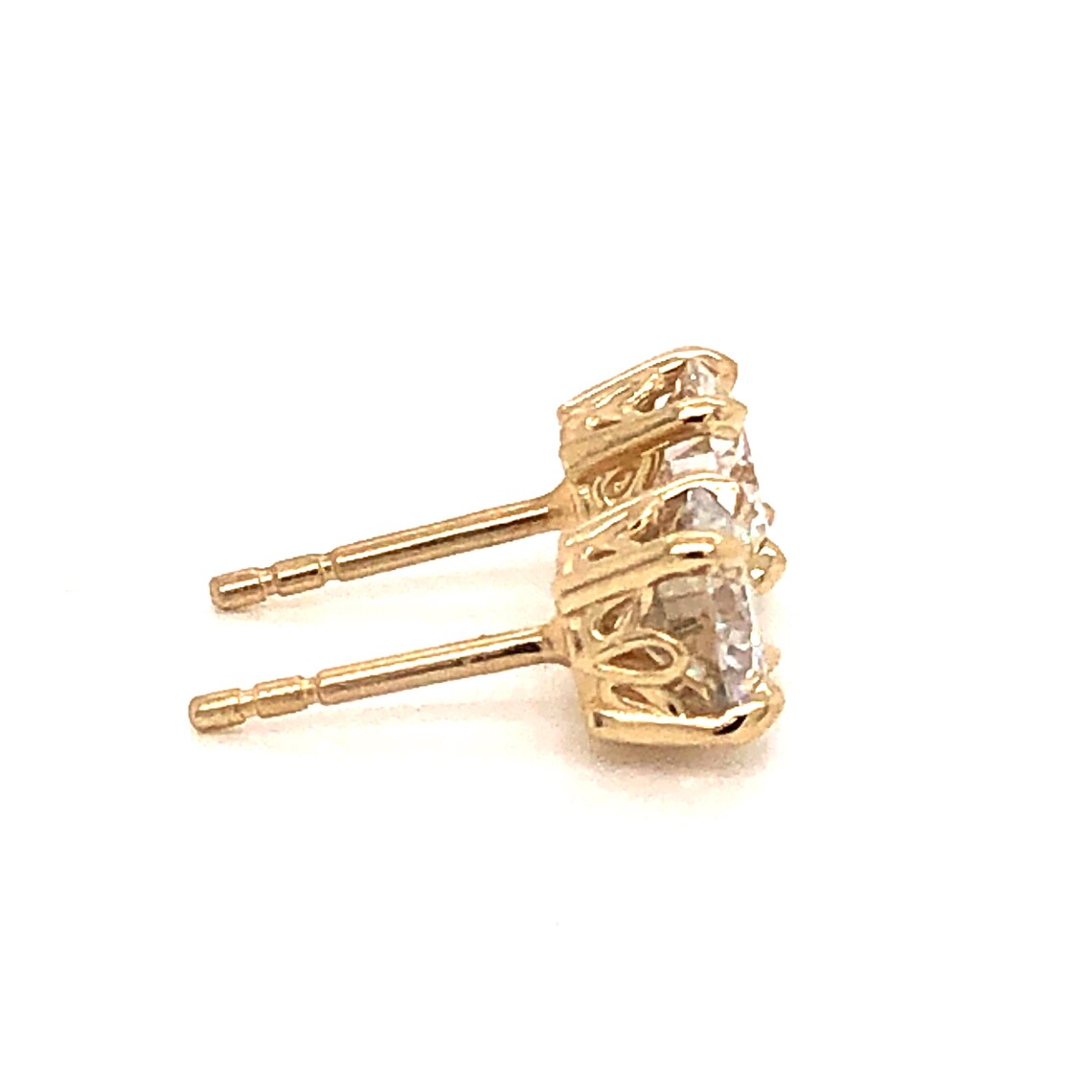 Moissanite Fishtail Rhodium-Plated Earrings