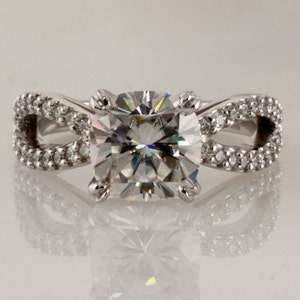 Engagement ring, Forever One Moissanite, Cushion cut Moissanite 8mm, Supernova, Round diamond, Cubic Zirconium, Custom ring, Moissanite,