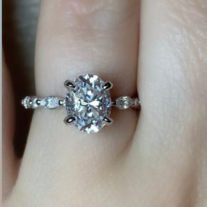 Oval Moissanite Engagement Ring/ Moissanite Ring/Rose Gold Ring/ Promise Ring/ Rose gold ring/ Oval Ring / Custom made/ Wedding Band