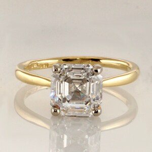 Asscher Moissanite Ring / Asscher geschnitten Verlobungsring / Asscher geschnitten Ring / Custom made/Braut Schmuck / Versprechen Ring / einzigartige Jahrestagsgeschenk