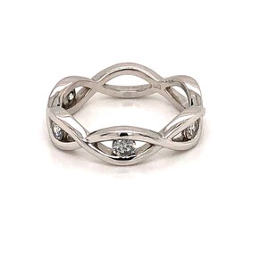 Curved Wedding Band/ Moissanite Band/ Moissanite Wedding Band/ Rose Gold Wedding Band/ Gold Dainty Eternity Ring/ Diamond Band/ Gift