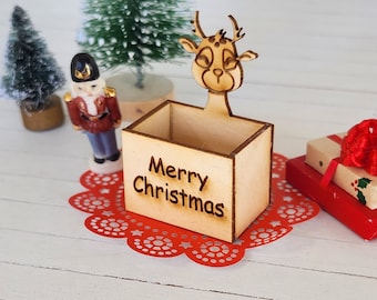 Dollhouse Christmas, Dollhouse Box, Miniature Christmas, Dollhouse Miniatures, Christmas Boxes