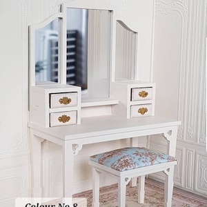 Dollhouse Furniture,Doll house Miniatures,Miniature French Desk,Shabby Chic Miniatures,1/12 Scale Miniatures,French Miniatures