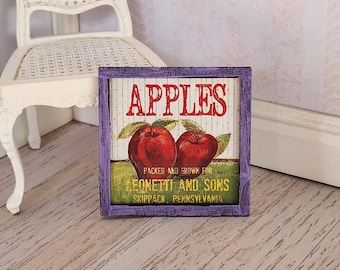 Dollhouse Sign, Miniature Signs, Dollhouse Accessories, Miniature Kitchen, Shabby Chic Miniatures
