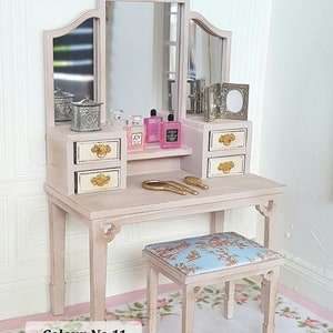 Dollhouse Furniture,Doll house Miniatures,Miniature French Desk,Shabby Chic Miniatures,1/12 Scale Miniatures,French Miniatures