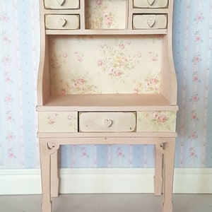 Dollhouse Furniture, Dollshouse Furniture, Miniature Shabby Chic Desk, Dollhouse Ladies Desk, Miniature Writing Desk