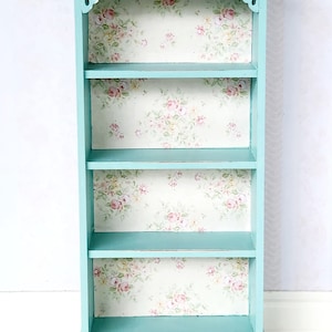 Dollhouse Bookshelf, Dollhouse Furniture, Miniature Cabinet, Miniature Bookshelf, Shabby Chic Cabinet