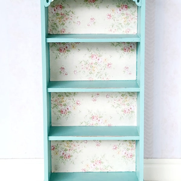 Dollhouse Bookshelf, Dollhouse Furniture, Miniature Cabinet, Miniature Bookshelf, Shabby Chic Cabinet